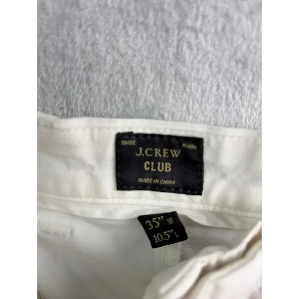 J.Crew Club Men's White Chino Shorts - Size 35W - Classic Summer Casual
